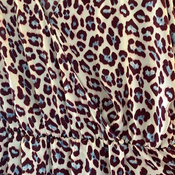 Leopard Print Faux Wrap Blouse - Picture 2 of 3